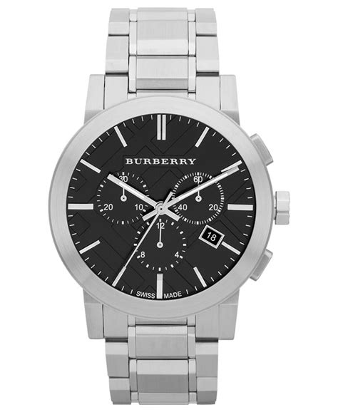 Burberry Watch, Men's Swiss Chronograph Stainless Steel 